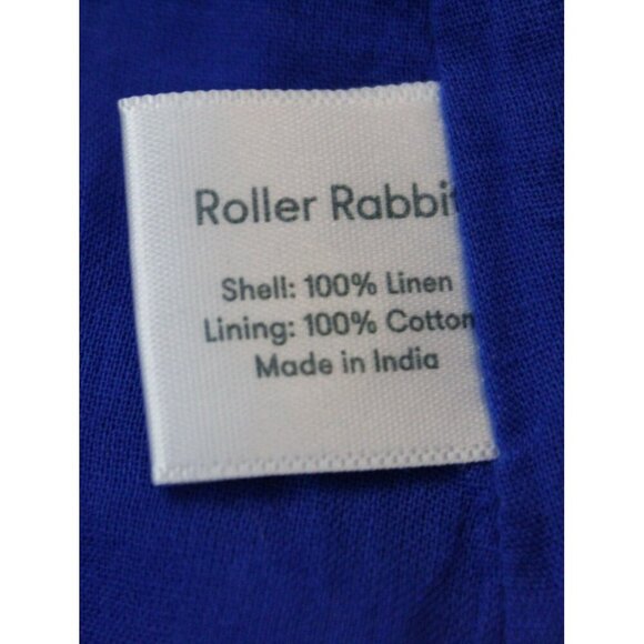 Roller Rabbit Boho Ruffle Dress Size XS Blue Linen NWT - Picture 5 of 6